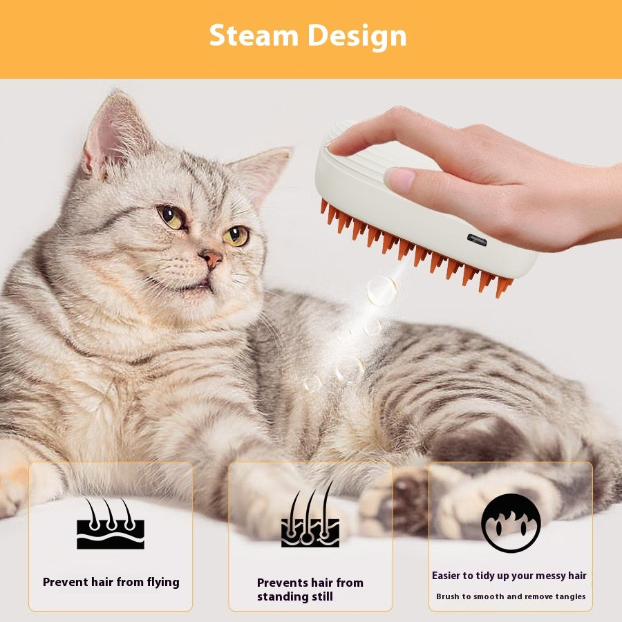 USB Steam Pet Brush – Groom, Massage & Shine Easily