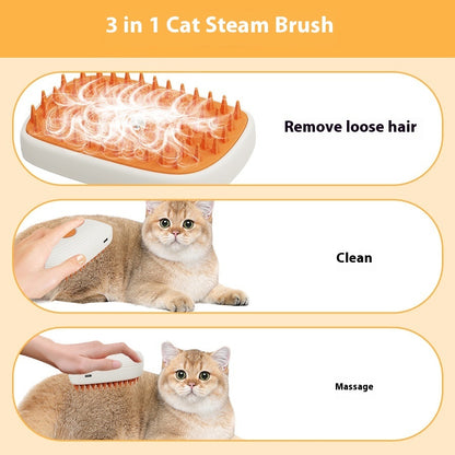 USB Steam Pet Brush – Groom, Massage & Shine Easily