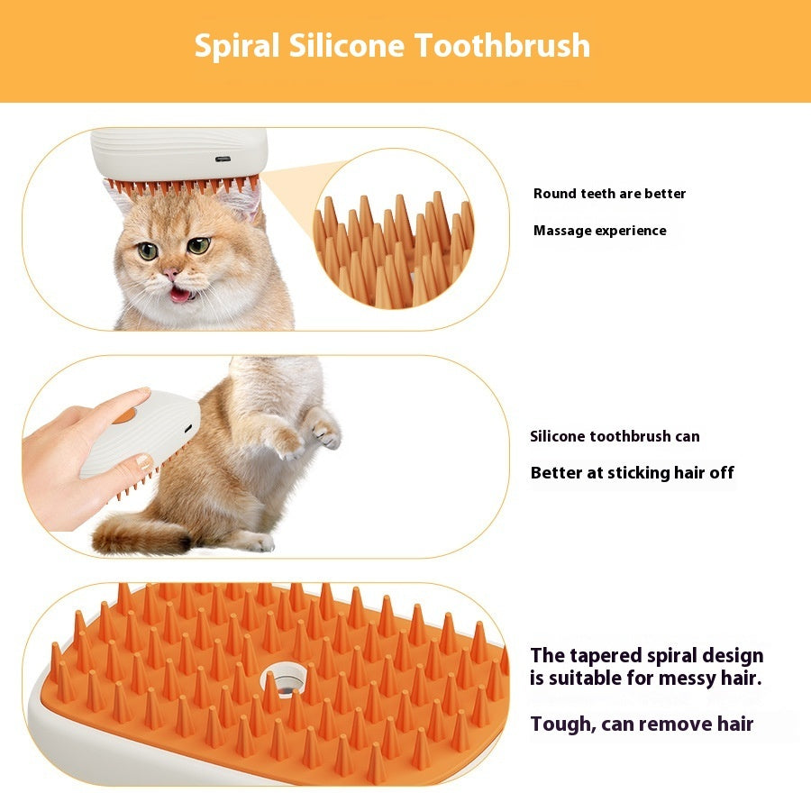 USB Steam Pet Brush – Groom, Massage & Shine Easily