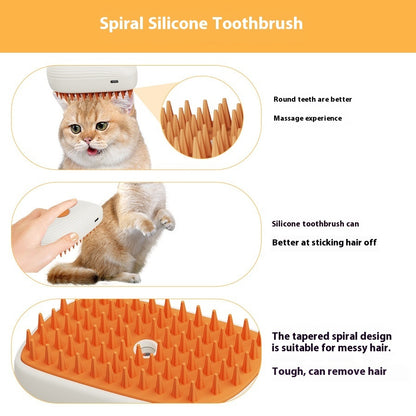 USB Steam Pet Brush – Groom, Massage & Shine Easily