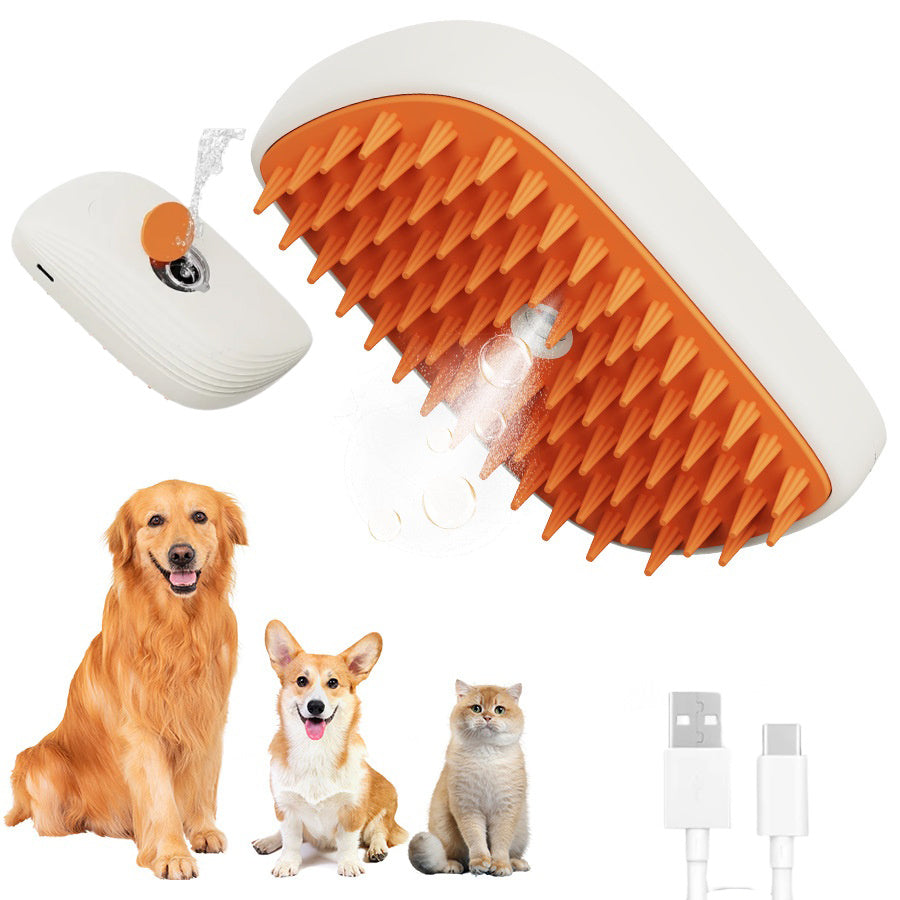 USB Steam Pet Brush – Groom, Massage & Shine Easily